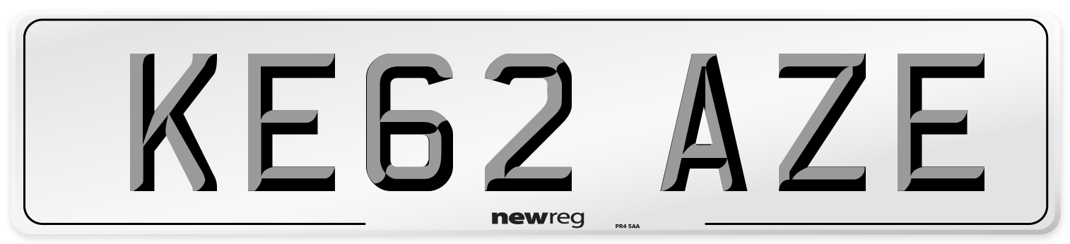 KE62 AZE Number Plate from New Reg